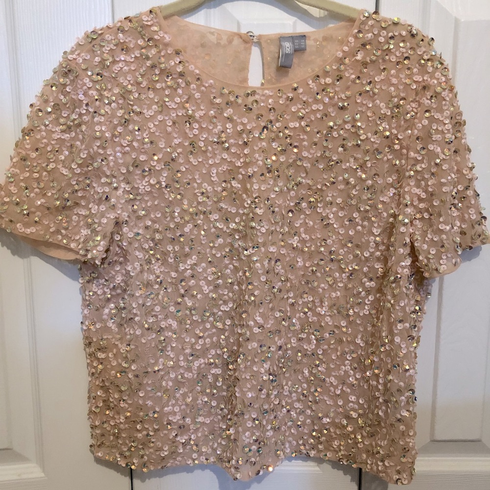 Gorgeous ASOS Sequins Pink Top Medium